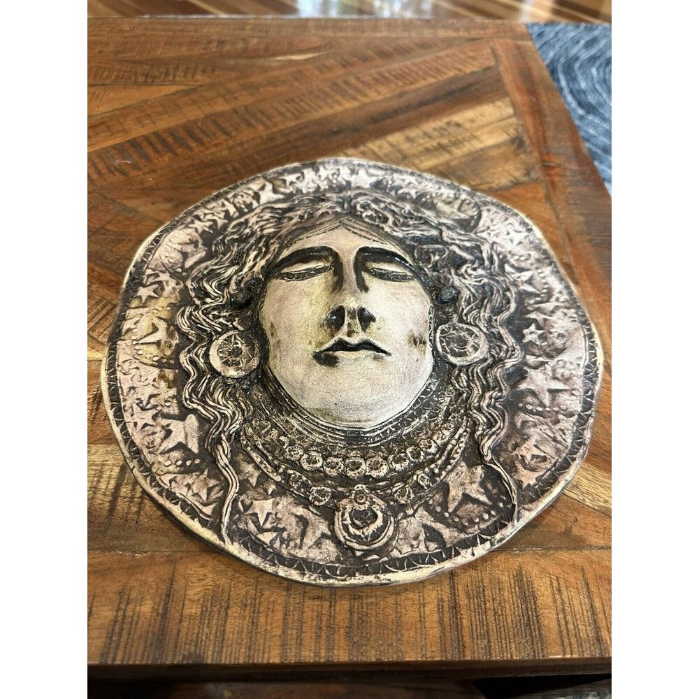 Prayer Of The Moon Dreamer Spirit Clay Art Teri Raymond Goddess Mother Earth 11”